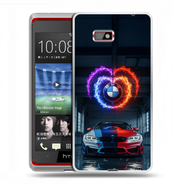 Силиконовый чехол на HTC Desire 600 с принтом BMW БМВ