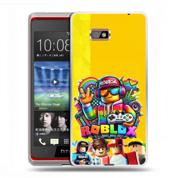 Силиконовый чехол на HTC Desire 600 с принтом Roblox Роблокс