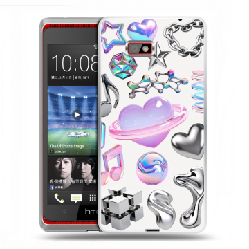 Силиконовый чехол на HTC Desire 600 с принтом Y2K