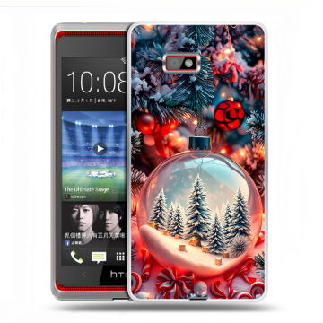 Силиконовый чехол на HTC Desire 600 с принтом Новый год Силиконовый чехол на HTC Desire 600 с принтом Новый год