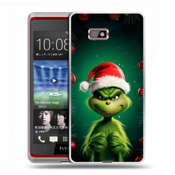 Силиконовый чехол на HTC Desire 600 с принтом Гринч Новый год Рождество Силиконовый чехол на HTC Desire 600 с принтом Гринч Новый год Рождество