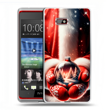 Силиконовый чехол на HTC Desire 600 с принтом Новый год Силиконовый чехол на HTC Desire 600 с принтом Новый год