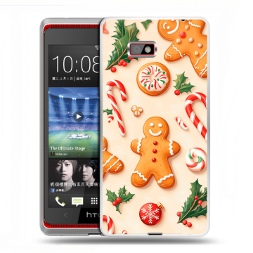 Силиконовый чехол на HTC Desire 600 с принтом Новый год Силиконовый чехол на HTC Desire 600 с принтом Новый год