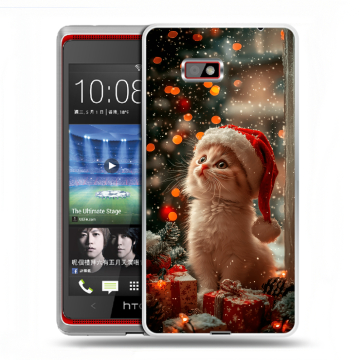 Силиконовый чехол на HTC Desire 600 с принтом Новый год Силиконовый чехол на HTC Desire 600 с принтом Новый год