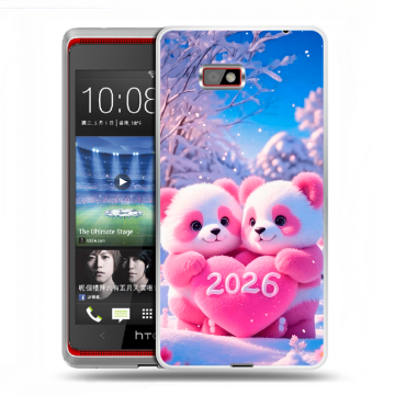Силиконовый чехол на HTC Desire 600 с принтом Новый год Силиконовый чехол на HTC Desire 600 с принтом Новый год