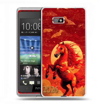 Силиконовый чехол на HTC Desire 600 с принтом Новый год Силиконовый чехол на HTC Desire 600 с принтом Новый год