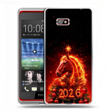Силиконовый чехол на HTC Desire 600 с принтом Новый год Силиконовый чехол на HTC Desire 600 с принтом Новый год