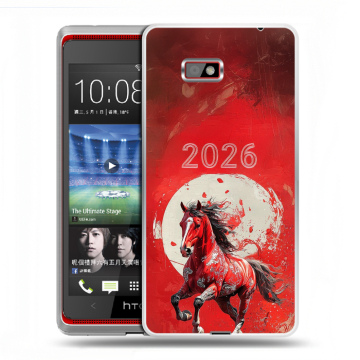 Силиконовый чехол на HTC Desire 600 с принтом Новый год Силиконовый чехол на HTC Desire 600 с принтом Новый год