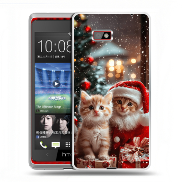 Силиконовый чехол на HTC Desire 600 с принтом Новый год Силиконовый чехол на HTC Desire 600 с принтом Новый год