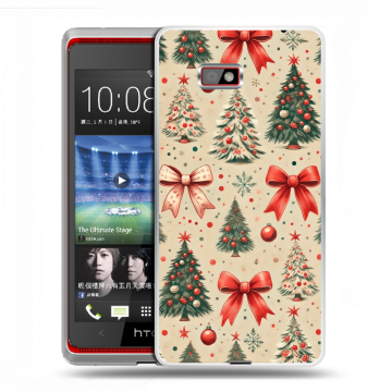 Силиконовый чехол на HTC Desire 600 с принтом Новый год Силиконовый чехол на HTC Desire 600 с принтом Новый год
