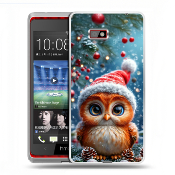 Силиконовый чехол на HTC Desire 600 с принтом Новый год Силиконовый чехол на HTC Desire 600 с принтом Новый год