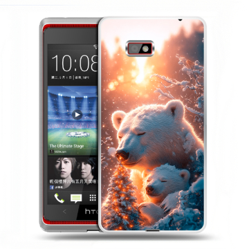 Силиконовый чехол на HTC Desire 600 с принтом Новый год Силиконовый чехол на HTC Desire 600 с принтом Новый год
