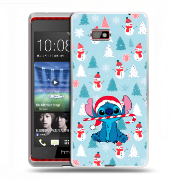 Силиконовый чехол на HTC Desire 600 с принтом Стич Новый год Силиконовый чехол на HTC Desire 600 с принтом Стич Новый год