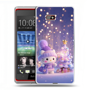 Силиконовый чехол на HTC Desire 600 с принтом Новый год Силиконовый чехол на HTC Desire 600 с принтом Новый год