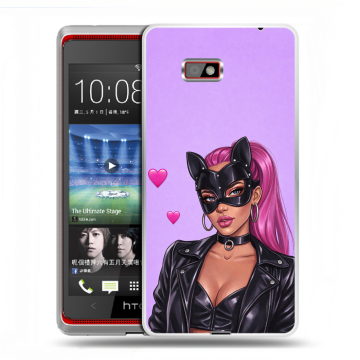 Силиконовый чехол на HTC Desire 600 с принтом женский Силиконовый чехол на HTC Desire 600 с принтом женский