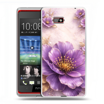 Силиконовый чехол на HTC Desire 600 с принтом женский