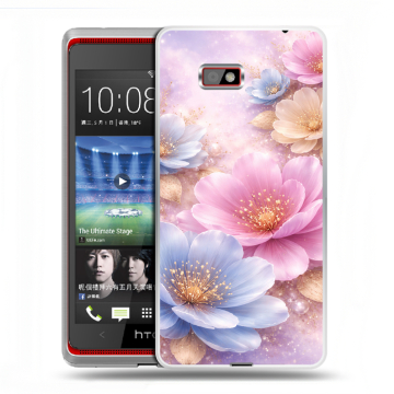Силиконовый чехол на HTC Desire 600 с принтом женский