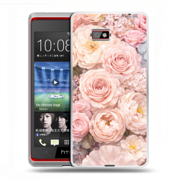 Силиконовый чехол на HTC Desire 600 с принтом женский