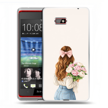 Силиконовый чехол на HTC Desire 600 с принтом женский