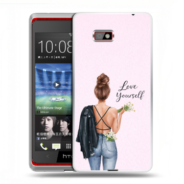 Силиконовый чехол на HTC Desire 600 с принтом женский