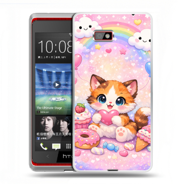 Силиконовый чехол на HTC Desire 600 с принтом для девочек Силиконовый чехол на HTC Desire 600 с принтом для девочек