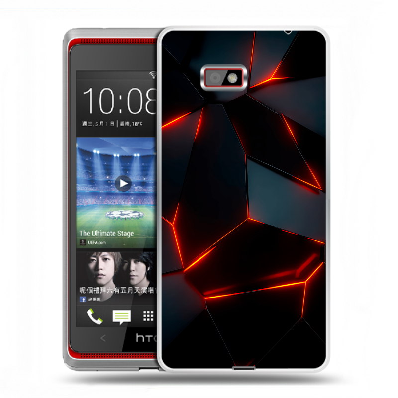 Силиконовый чехол на HTC Desire 600 с принтом Яркие абстракции Силиконовый чехол на HTC Desire 600 с принтом Яркие абстракции