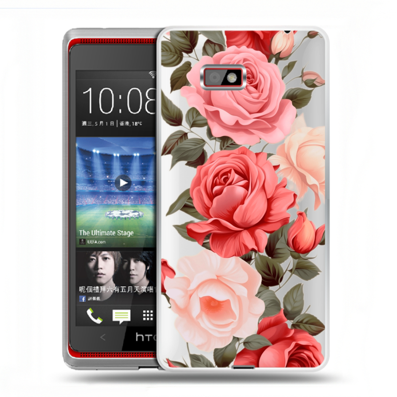Силиконовый чехол на HTC Desire 600 с принтом Розы Силиконовый чехол на HTC Desire 600 с принтом Розы