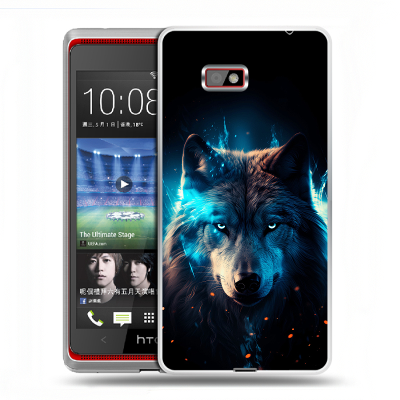 Силиконовый чехол на HTC Desire 600 с принтом Волк ночной Силиконовый чехол на HTC Desire 600 с принтом Волк ночной
