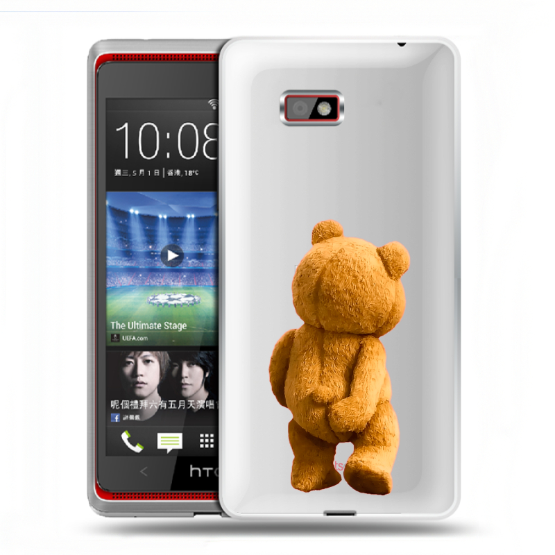 Силиконовый чехол на HTC Desire 600 с принтом Медведь Силиконовый чехол на HTC Desire 600 с принтом Медведь