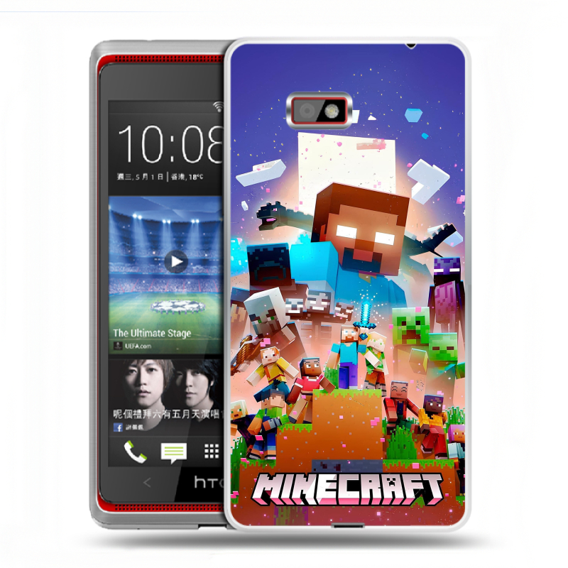 Силиконовый чехол на HTC Desire 600 с принтом Майнкрафт Minecraft Силиконовый чехол на HTC Desire 600 с принтом Майнкрафт Minecraft