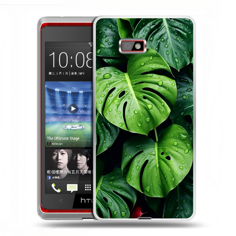 Силиконовый чехол на HTC Desire 600 с принтом Листья Силиконовый чехол на HTC Desire 600 с принтом Листья