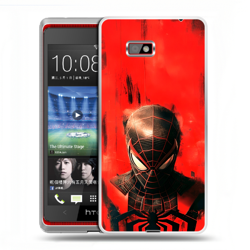 Силиконовый чехол на HTC Desire 600 с принтом человек паук spiderman Силиконовый чехол на HTC Desire 600 с принтом человек паук spiderman