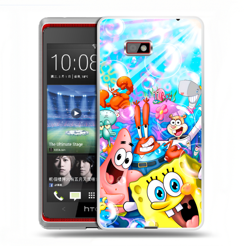 Силиконовый чехол на HTC Desire 600 с принтом спанчбоб спанч боб Силиконовый чехол на HTC Desire 600 с принтом спанчбоб спанч боб