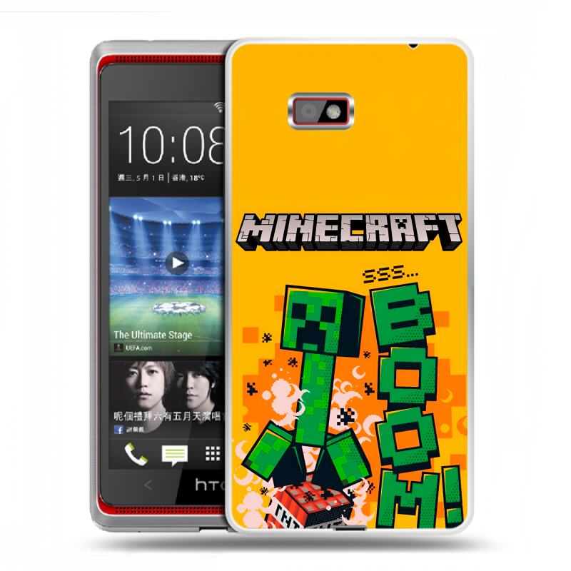 Силиконовый чехол на HTC Desire 600 с принтом Майнкрафт Minecraft Силиконовый чехол на HTC Desire 600 с принтом Майнкрафт Minecraft