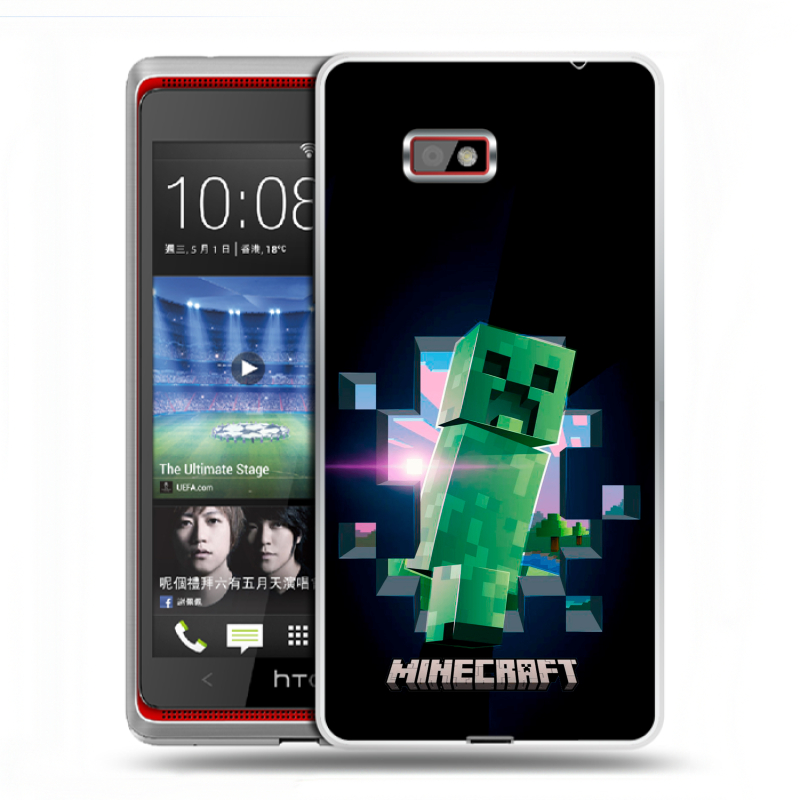 Силиконовый чехол на HTC Desire 600 с принтом Майнкрафт Minecraft Силиконовый чехол на HTC Desire 600 с принтом Майнкрафт Minecraft