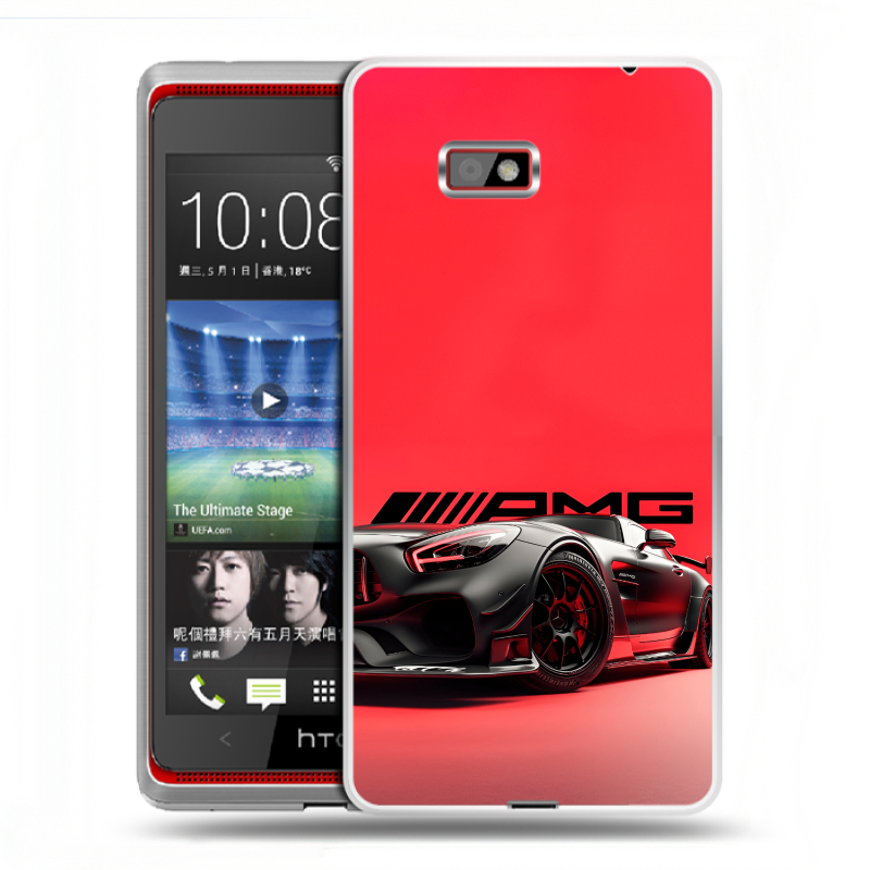 Силиконовый чехол на HTC Desire 600 с принтом Мерседес Mercedes AMG Силиконовый чехол на HTC Desire 600 с принтом Мерседес Mercedes AMG