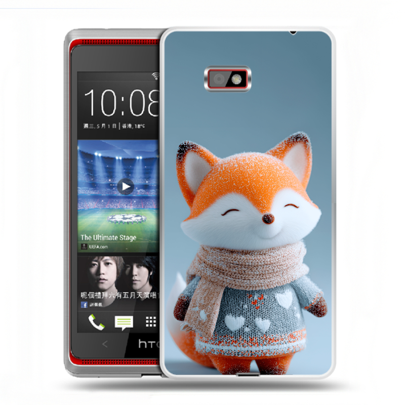 Силиконовый чехол на HTC Desire 600 с принтом Лиса Силиконовый чехол на HTC Desire 600 с принтом Лиса