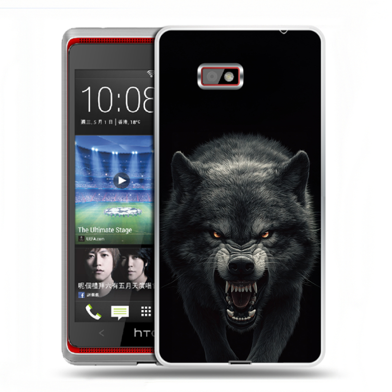 Силиконовый чехол на HTC Desire 600 с принтом Волк Силиконовый чехол на HTC Desire 600 с принтом Волк