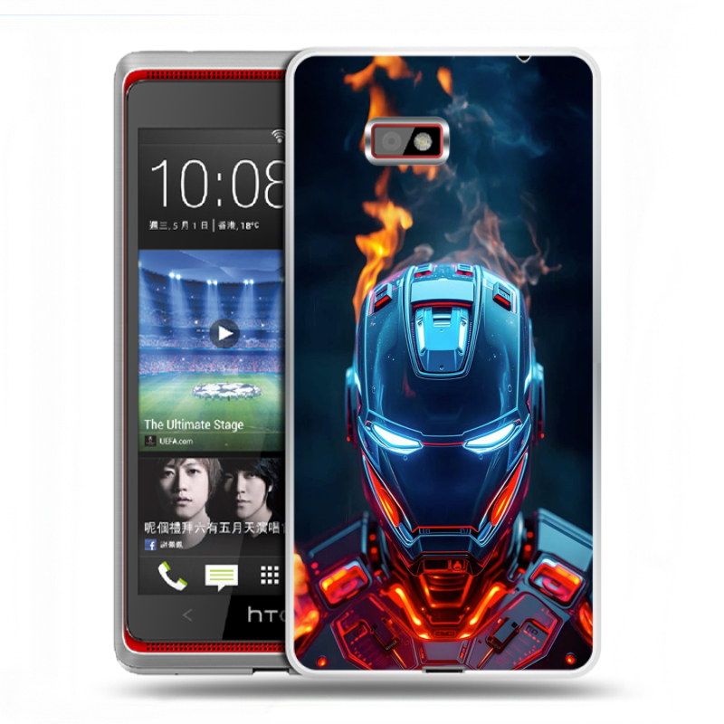 Силиконовый чехол на HTC Desire 600 с принтом IronMan Железный человек Силиконовый чехол на HTC Desire 600 с принтом IronMan Железный человек
