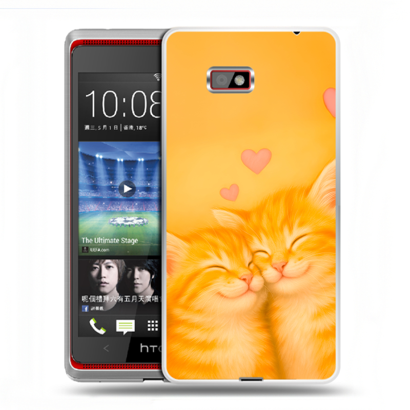 Силиконовый чехол на HTC Desire 600 с принтом Милые котята Силиконовый чехол на HTC Desire 600 с принтом Милые котята