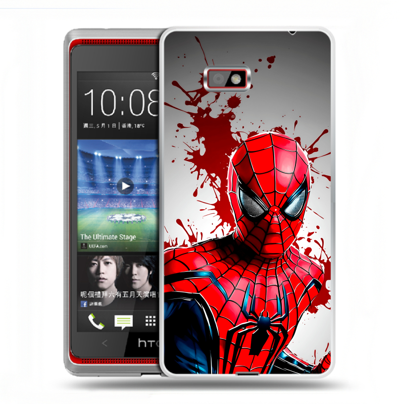 Силиконовый чехол на HTC Desire 600 с принтом Spiderman Человек паук Силиконовый чехол на HTC Desire 600 с принтом Spiderman Человек паук