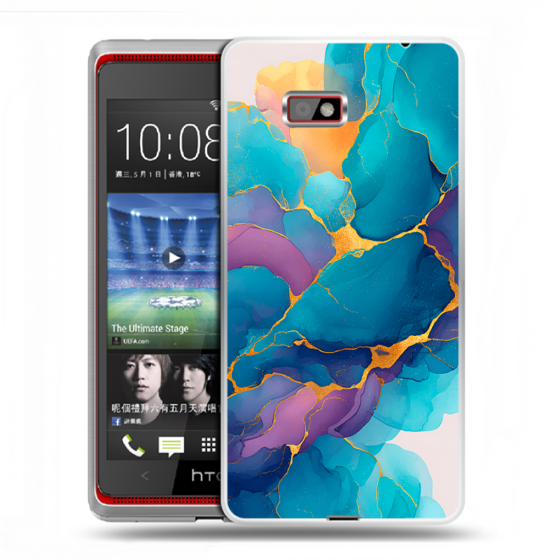 Силиконовый чехол на HTC Desire 600 с принтом Мрамор блестки Силиконовый чехол на HTC Desire 600 с принтом Мрамор блестки