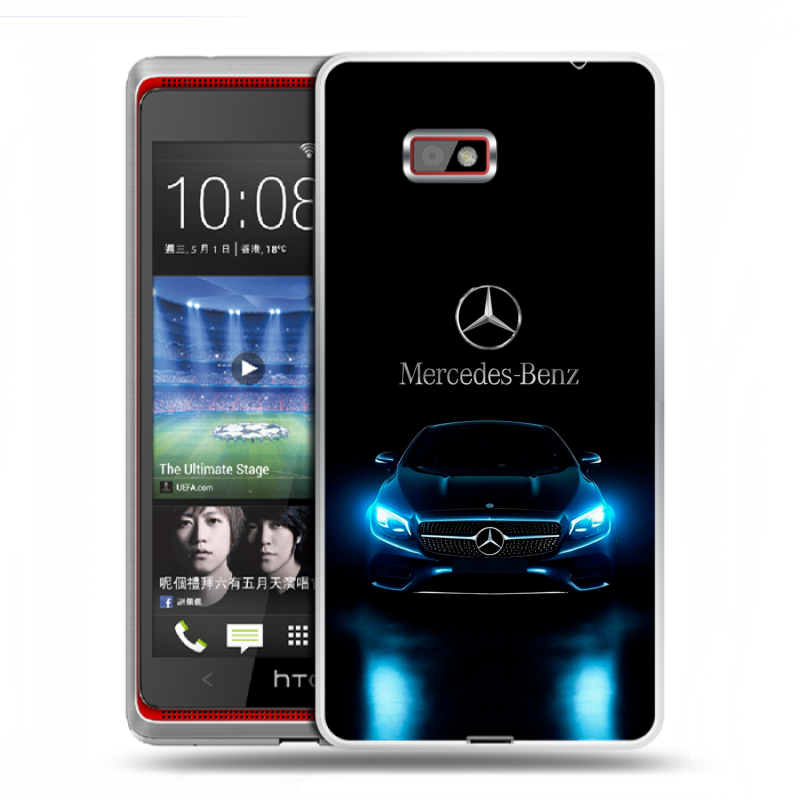 Силиконовый чехол на HTC Desire 600 с принтом Mercedes Мерседес Силиконовый чехол на HTC Desire 600 с принтом Mercedes Мерседес