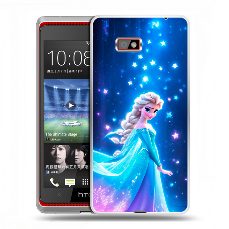Силиконовый чехол на HTC Desire 600 с принтом Холодное сердце Frozen Силиконовый чехол на HTC Desire 600 с принтом Холодное сердце Frozen