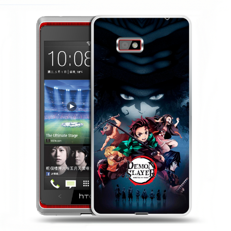 Силиконовый чехол на HTC Desire 600 с принтом Demon Slayer Клинок рассекающий демонов Силиконовый чехол на HTC Desire 600 с принтом Demon Slayer Клинок рассекающий демонов