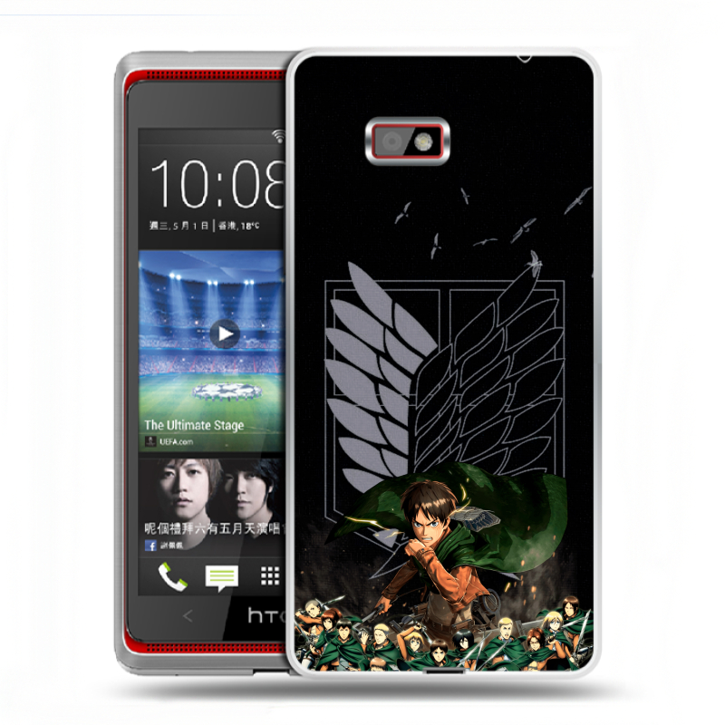 Силиконовый чехол на HTC Desire 600 с принтом Атака титанов Силиконовый чехол на HTC Desire 600 с принтом Атака титанов