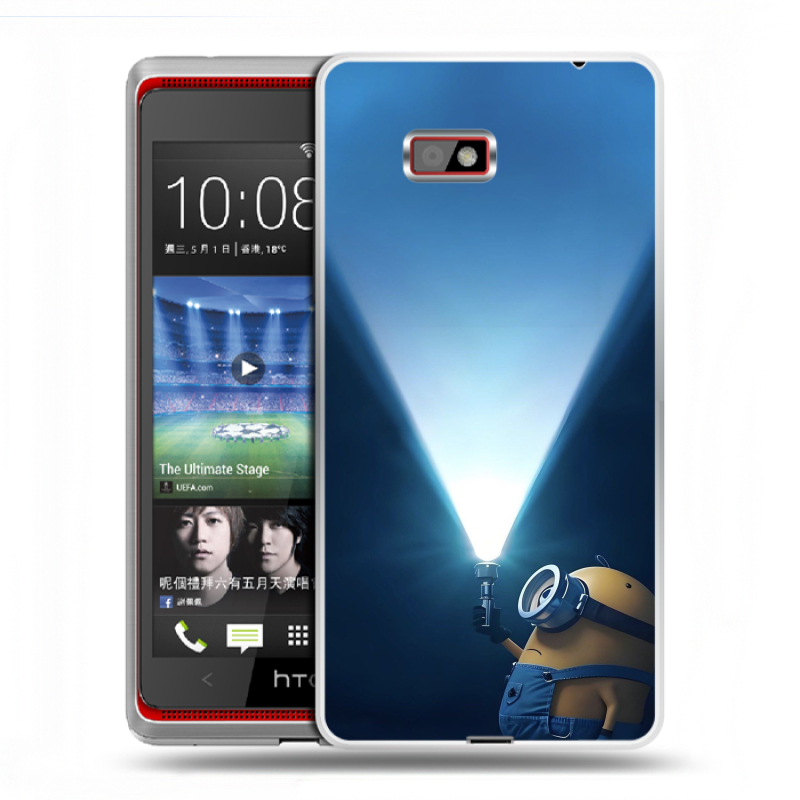 Силиконовый чехол на HTC Desire 600 с принтом Миньоны Силиконовый чехол на HTC Desire 600 с принтом Миньоны