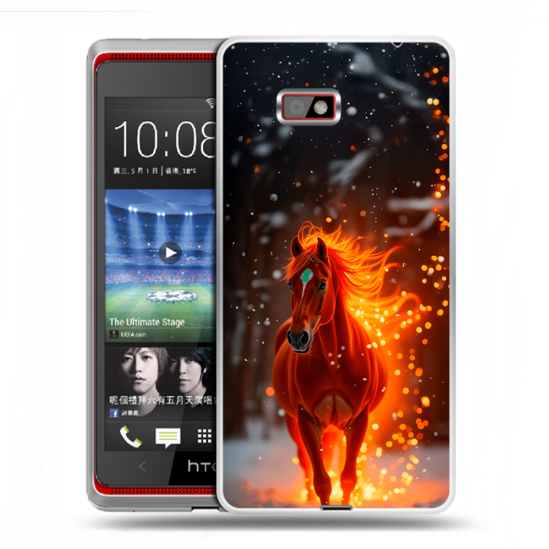 Силиконовый чехол на HTC Desire 600 с принтом Новый год Силиконовый чехол на HTC Desire 600 с принтом Новый год