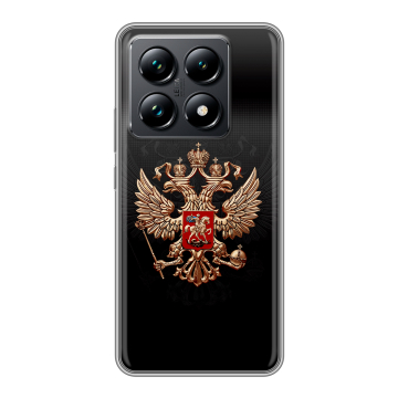 Силиконовый чехол на Xiaomi 14T Pro с принтом Герб России Силиконовый чехол на Xiaomi 14T Pro с принтом Герб России