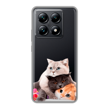 Силиконовый чехол на Xiaomi 14T Pro с принтом Кошки Силиконовый чехол на Xiaomi 14T Pro с принтом Кошки